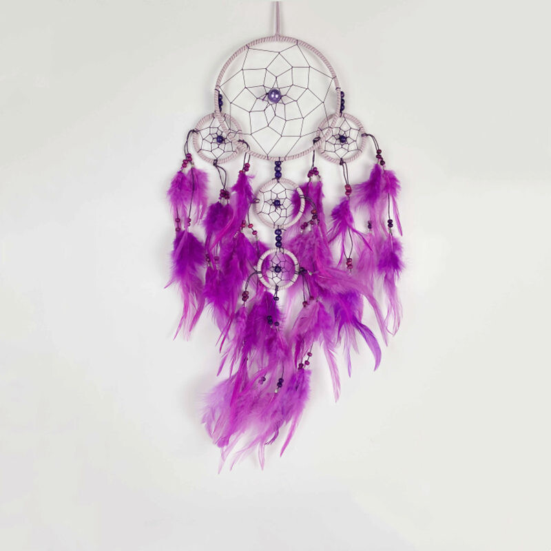 Captorul de vise violet Agățat pe perete Decor pentru casă Captorul de vise mare Interior Living Art Decorare estetică Accesorii pentru dormitor