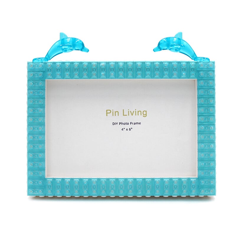 Ramă foto pentru blocuri de construcție pentru copii, masă de așezare a delfinilor pentru decorarea casei