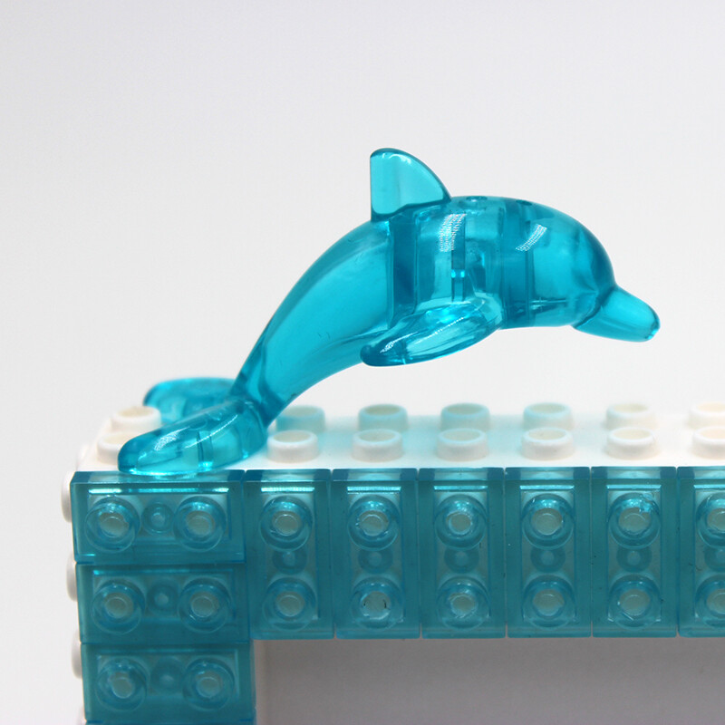 Ramă foto pentru blocuri de construcție pentru copii, masă de așezare a delfinilor pentru decorarea casei