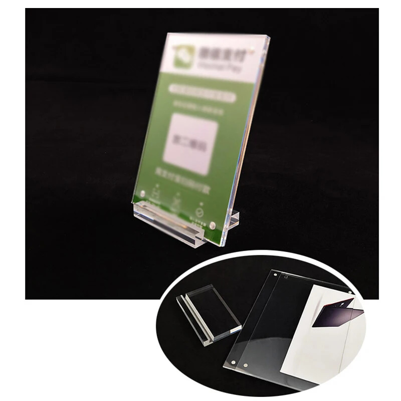 Acrilic transparent Etichetă de preț Clip Semnă Suport card Masă Birou Meniu Afișare Rafturi Etichete Suport cadru telefon