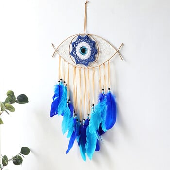 Evil Eye Dreamcatcher Boho Διακόσμηση σπιτιού Χειροποίητη Ταπετσαρία Κρεμαστό Διακόσμηση Τοίχου Μακραμέ Κρεμάστρα τοίχου για Σαλόνι Υπνοδωμάτιο