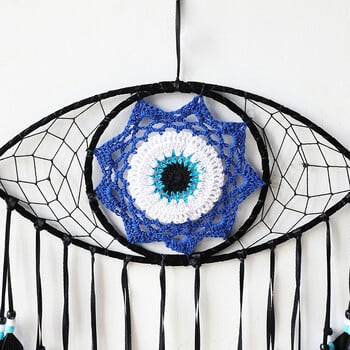 Evil Eye Dreamcatcher Boho Διακόσμηση σπιτιού Χειροποίητη Ταπετσαρία Κρεμαστό Διακόσμηση Τοίχου Μακραμέ Κρεμάστρα τοίχου για Σαλόνι Υπνοδωμάτιο