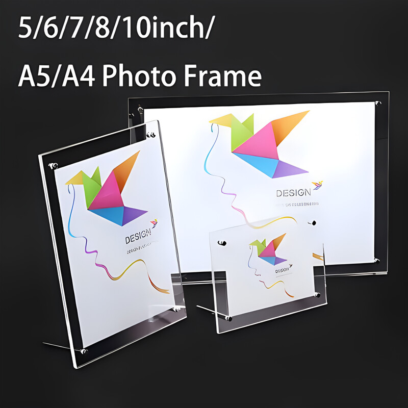 1 buc, rama foto transparenta Suport acrilic pentru carti foto Rama foto Kpop Album Poster Tag Stand Display Stand Ornament de birou