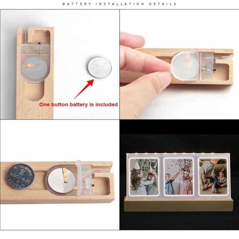 Suport pentru fotografii de modă 3 în 1 3 inci Rama foto pentru cameră cu film instantaneu Masă foto cu LED acrilic pentru Fujifilm Instax mini