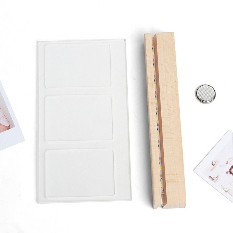 Suport pentru fotografii de modă 3 în 1 3 inci Rama foto pentru cameră cu film instantaneu Masă foto cu LED acrilic pentru Fujifilm Instax mini