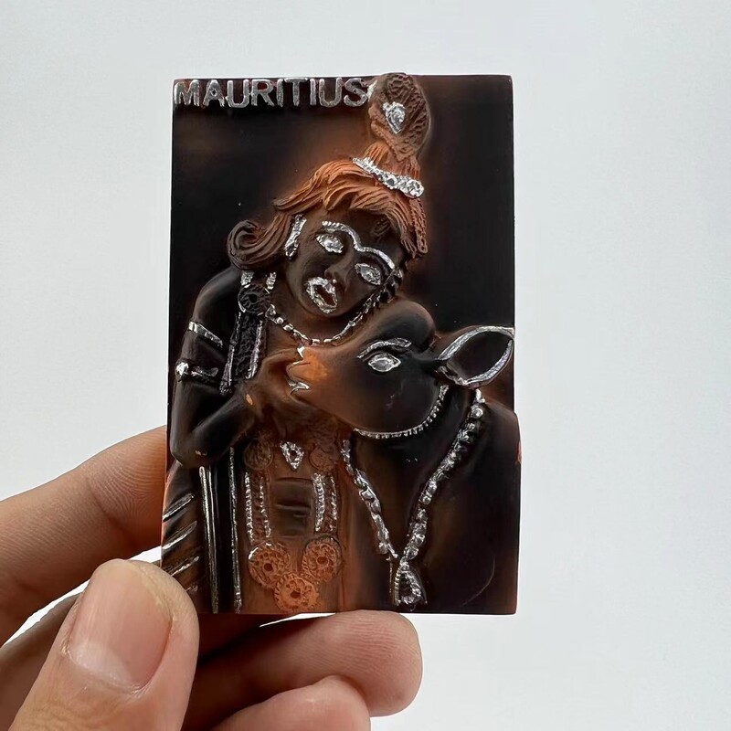 Autocolant pentru frigider Mauritius Suvenir de călătorie Artifact decorativ tridimensional din rășină Magnet pictat manual Cadou de aniversare