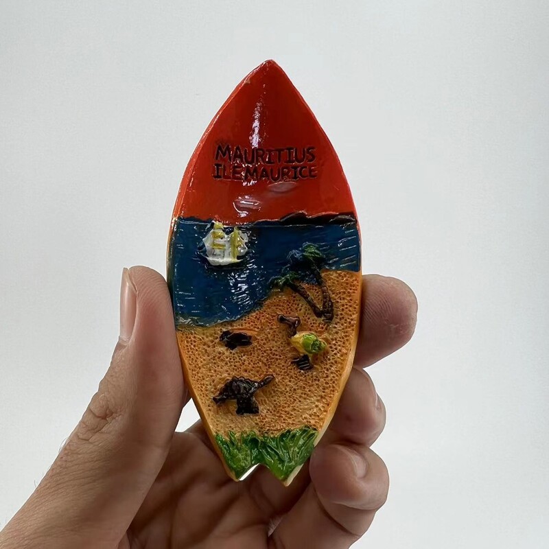 Autocolant pentru frigider Mauritius Suvenir de călătorie Artifact decorativ tridimensional din rășină Magnet pictat manual Cadou de aniversare