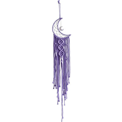 Bohemian Moon Dream Catcher με φως ή χωρίς φως, φούντα Macrame Dreamcatcher δώρα για κορίτσι, διακόσμηση σπιτιού σε τοίχο