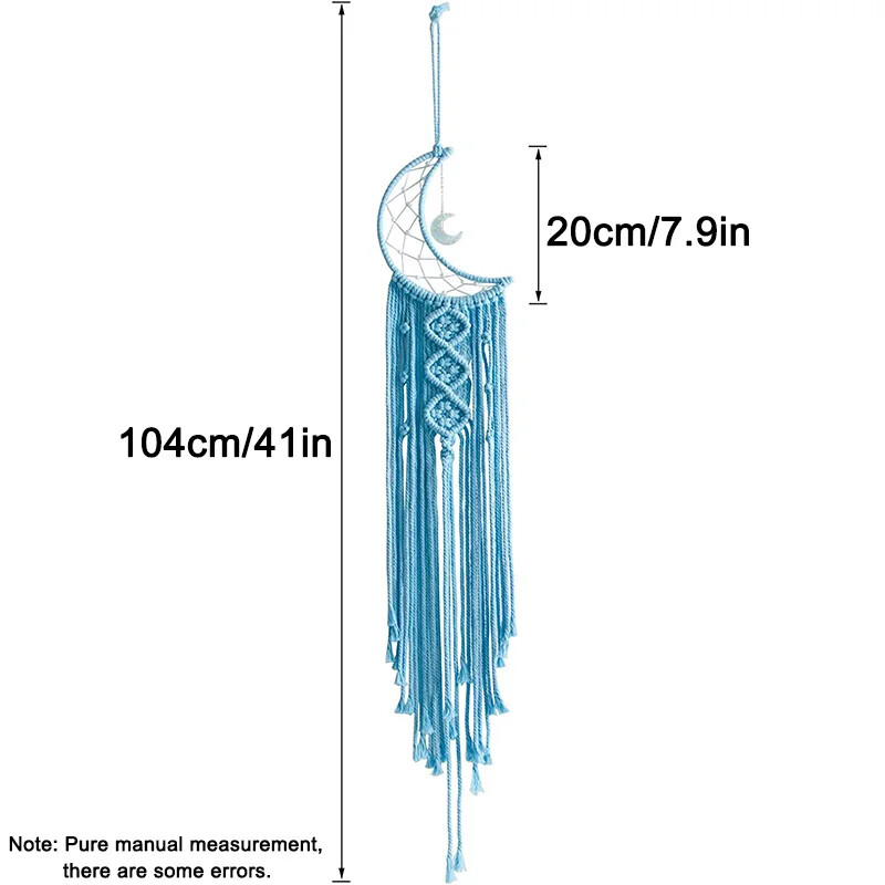 Captorul de vise Bohemian Moon cu lumină sau fără lumină, ciucuri Macrame Dreamcatcher Cadouri pentru fete, agățat pe perete decor acasă