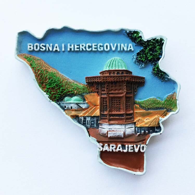 Magnet de frigider Suvenir Bosnia Herțegovina Mostar Sarajevo Punct de reper Pitoresc Magneți de frigider Autocolant Decor de călătorie în țară