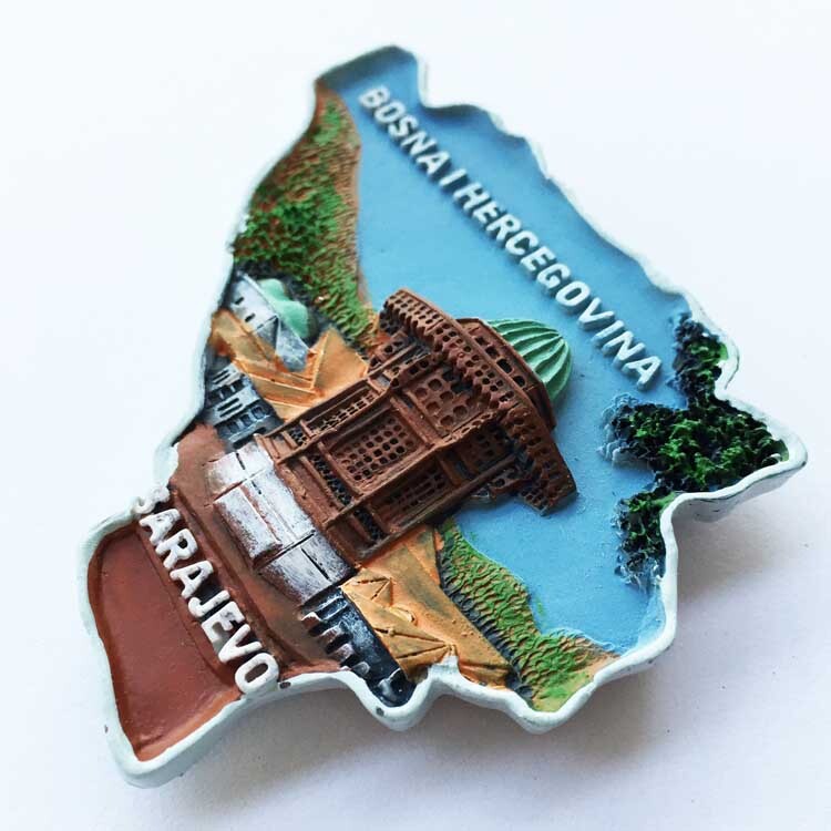 Magnet de frigider Suvenir Bosnia Herțegovina Mostar Sarajevo Punct de reper Pitoresc Magneți de frigider Autocolant Decor de călătorie în țară
