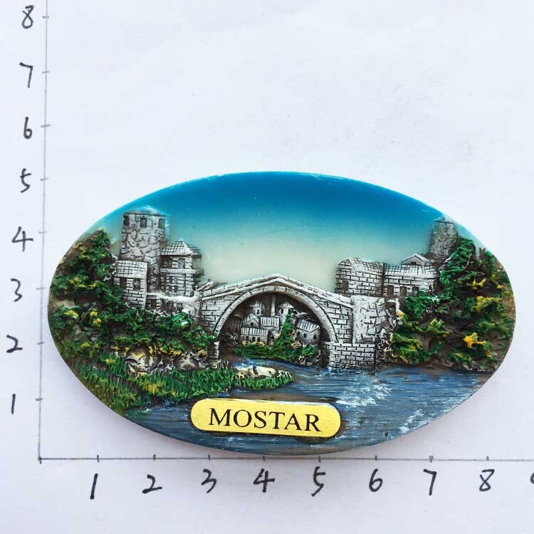 Magnet de frigider Suvenir Bosnia Herțegovina Mostar Sarajevo Punct de reper Pitoresc Magneți de frigider Autocolant Decor de călătorie în țară