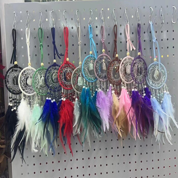 Κρεμαστό με φτερά Dream Catcher Κρυστάλλινο Stone Σπίτι Διακόσμηση τοίχου Κρεμαστό αυτοκίνητο Σχολική τσάντα Wind Chimes Dreamcatcher Διακόσμηση