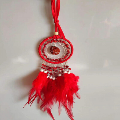 Κρεμαστό με φτερά Dream Catcher Κρυστάλλινο Stone Σπίτι Διακόσμηση τοίχου Κρεμαστό αυτοκίνητο Σχολική τσάντα Wind Chimes Dreamcatcher Διακόσμηση