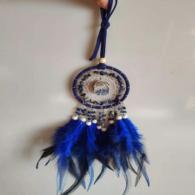 Κρεμαστό με φτερά Dream Catcher Κρυστάλλινο Stone Σπίτι Διακόσμηση τοίχου Κρεμαστό αυτοκίνητο Σχολική τσάντα Wind Chimes Dreamcatcher Διακόσμηση