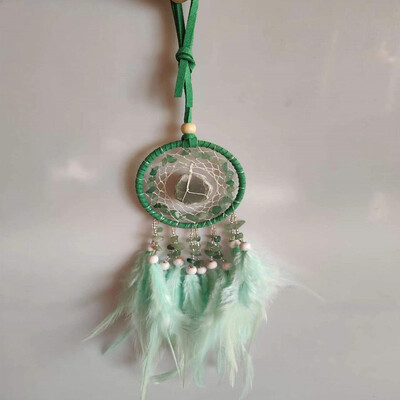 Κρεμαστό με φτερά Dream Catcher Κρυστάλλινο Stone Σπίτι Διακόσμηση τοίχου Κρεμαστό αυτοκίνητο Σχολική τσάντα Wind Chimes Dreamcatcher Διακόσμηση