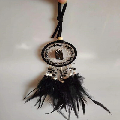 Κρεμαστό με φτερά Dream Catcher Κρυστάλλινο Stone Σπίτι Διακόσμηση τοίχου Κρεμαστό αυτοκίνητο Σχολική τσάντα Wind Chimes Dreamcatcher Διακόσμηση