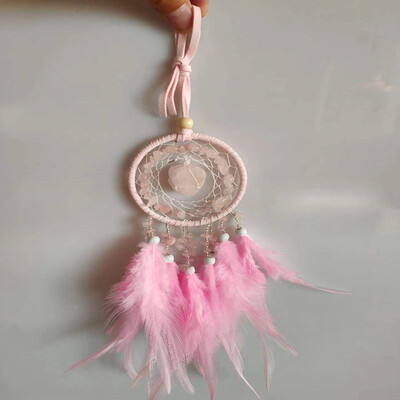 Κρεμαστό με φτερά Dream Catcher Κρυστάλλινο Stone Σπίτι Διακόσμηση τοίχου Κρεμαστό αυτοκίνητο Σχολική τσάντα Wind Chimes Dreamcatcher Διακόσμηση