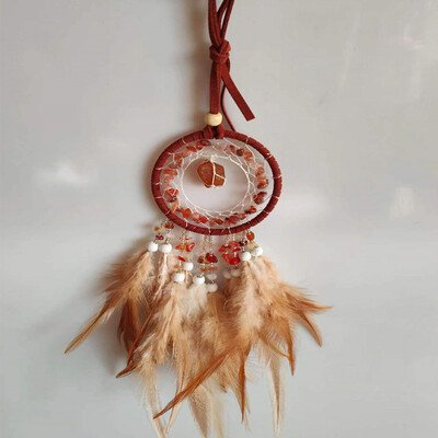 Κρεμαστό με φτερά Dream Catcher Κρυστάλλινο Stone Σπίτι Διακόσμηση τοίχου Κρεμαστό αυτοκίνητο Σχολική τσάντα Wind Chimes Dreamcatcher Διακόσμηση