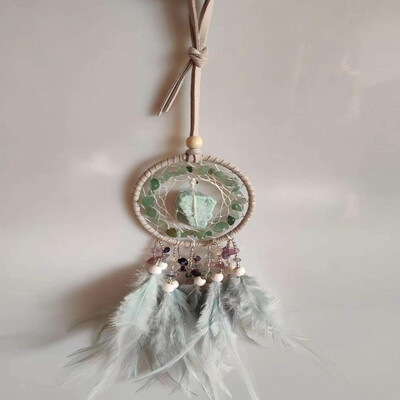 Κρεμαστό με φτερά Dream Catcher Κρυστάλλινο Stone Σπίτι Διακόσμηση τοίχου Κρεμαστό αυτοκίνητο Σχολική τσάντα Wind Chimes Dreamcatcher Διακόσμηση