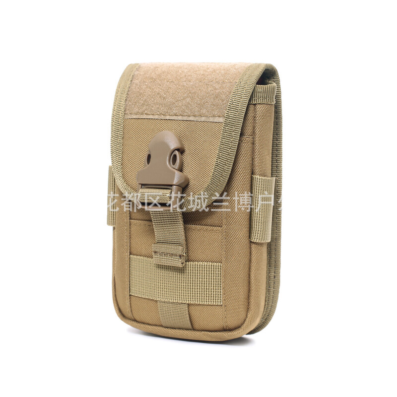 Geantă pentru telefon mobil tip A, cu două straturi, camuflaj tactic în aer liber, geantă pentru agățat EDC, geantă de talie, geantă pentru monede din nailon