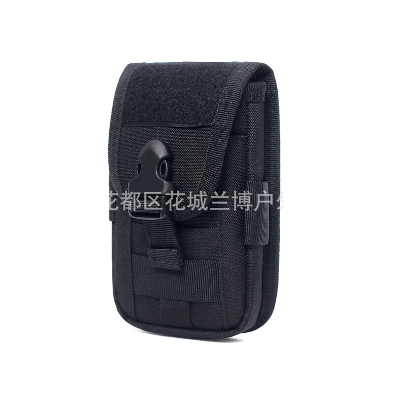 Geantă pentru telefon mobil tip A, cu două straturi, camuflaj tactic în aer liber, geantă pentru agățat EDC, geantă de talie, geantă pentru monede din nailon