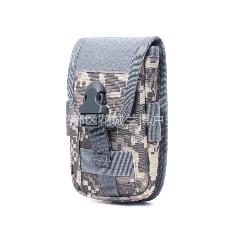 Geantă pentru telefon mobil tip A, cu două straturi, camuflaj tactic în aer liber, geantă pentru agățat EDC, geantă de talie, geantă pentru monede din nailon