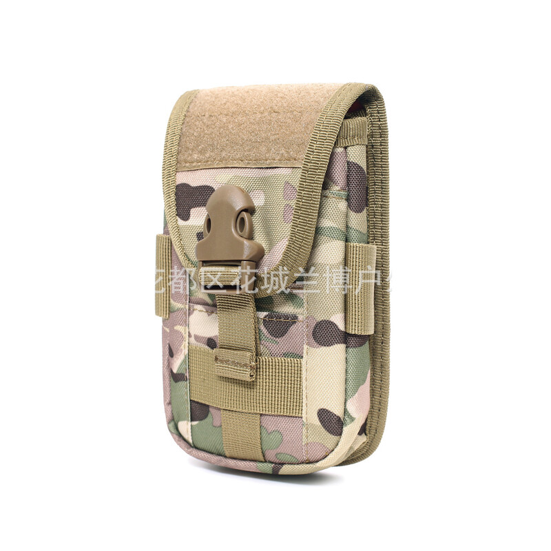 Geantă pentru telefon mobil tip A, cu două straturi, camuflaj tactic în aer liber, geantă pentru agățat EDC, geantă de talie, geantă pentru monede din nailon