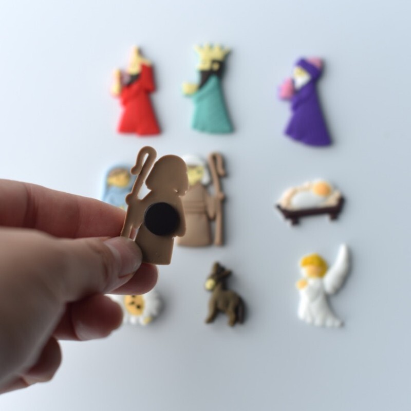 9 bucăți/Set Patch Frigider de Crăciun Mini Statuie PVC Autocolante Frigider de desene animate Accesorii DIY de Crăciun