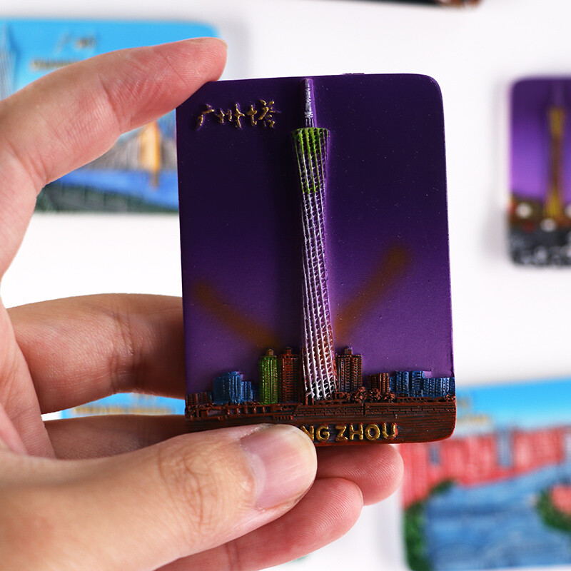 China Guangzhou suvenir turistic decorațiuni pastă magneți pentru frigider pastă pentru frigider Turnul Guangzhou turneu Pearl River Collection