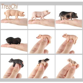 Mini Simulation Pig Pig Big Pig Black Pig Flower Pig Poultry Ζώο μοντέλο Παιχνίδια Μικροστολίδια τοπίου