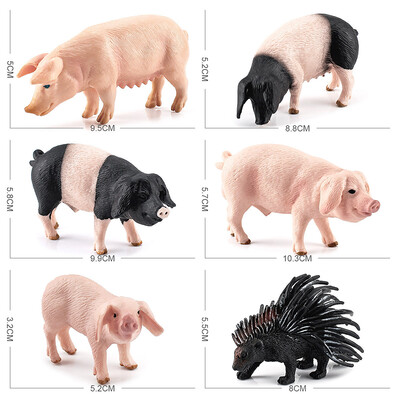 Mini Simulation Pig Pig Big Pig Black Pig Flower Pig Poultry Ζώο μοντέλο Παιχνίδια Μικροστολίδια τοπίου