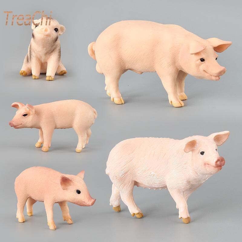 Mini Simulare Porc Porc Porc Mare Porc Negru Floare Porc Păsări Animal Model Jucării Micro Ornamente Peisaj