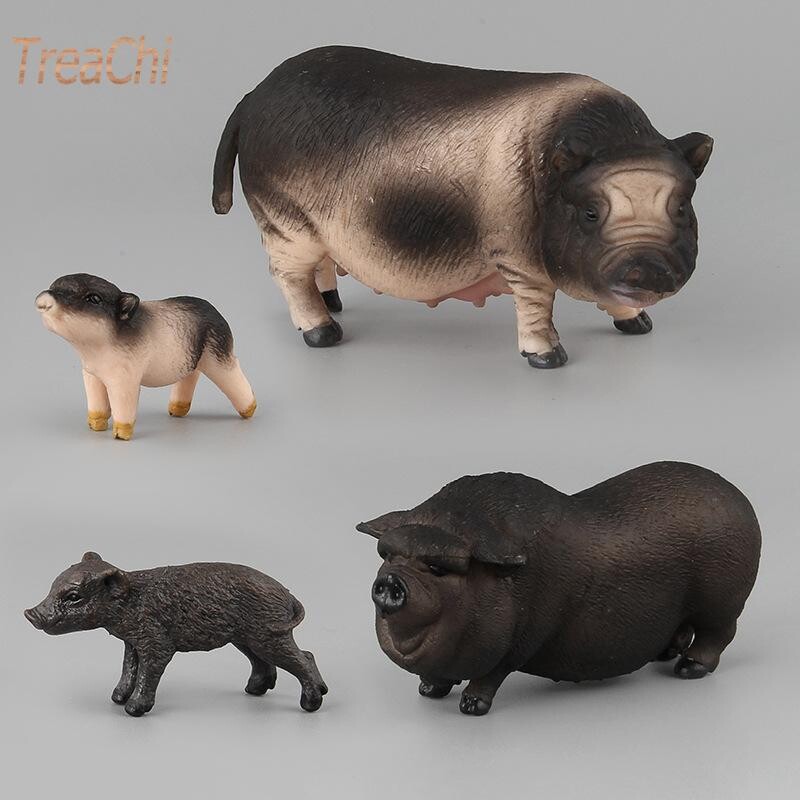 Mini Simulare Porc Porc Porc Mare Porc Negru Floare Porc Păsări Animal Model Jucării Micro Ornamente Peisaj