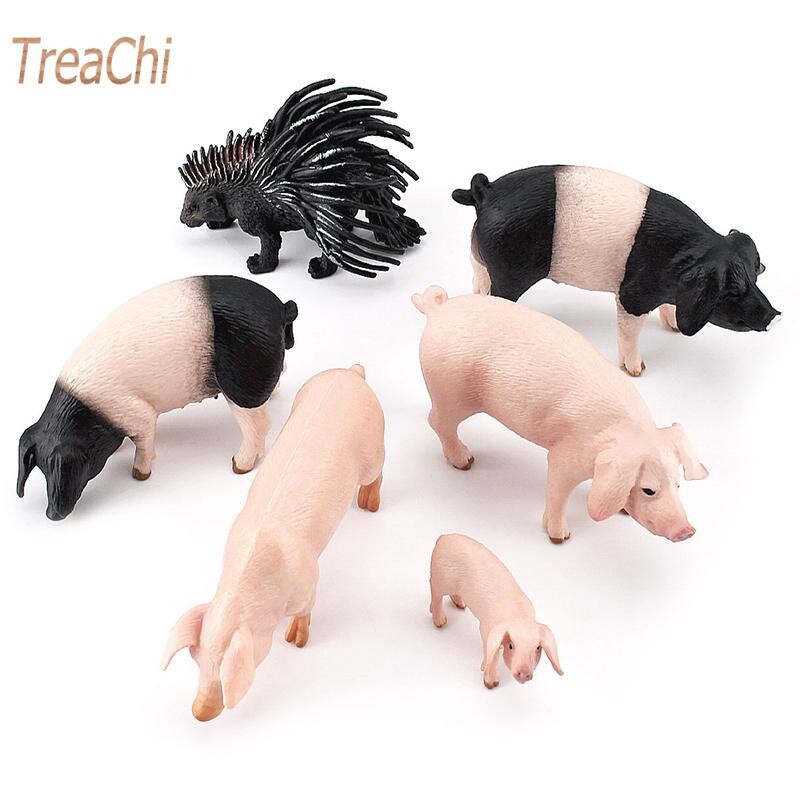 Mini Simulare Porc Porc Porc Mare Porc Negru Floare Porc Păsări Animal Model Jucării Micro Ornamente Peisaj