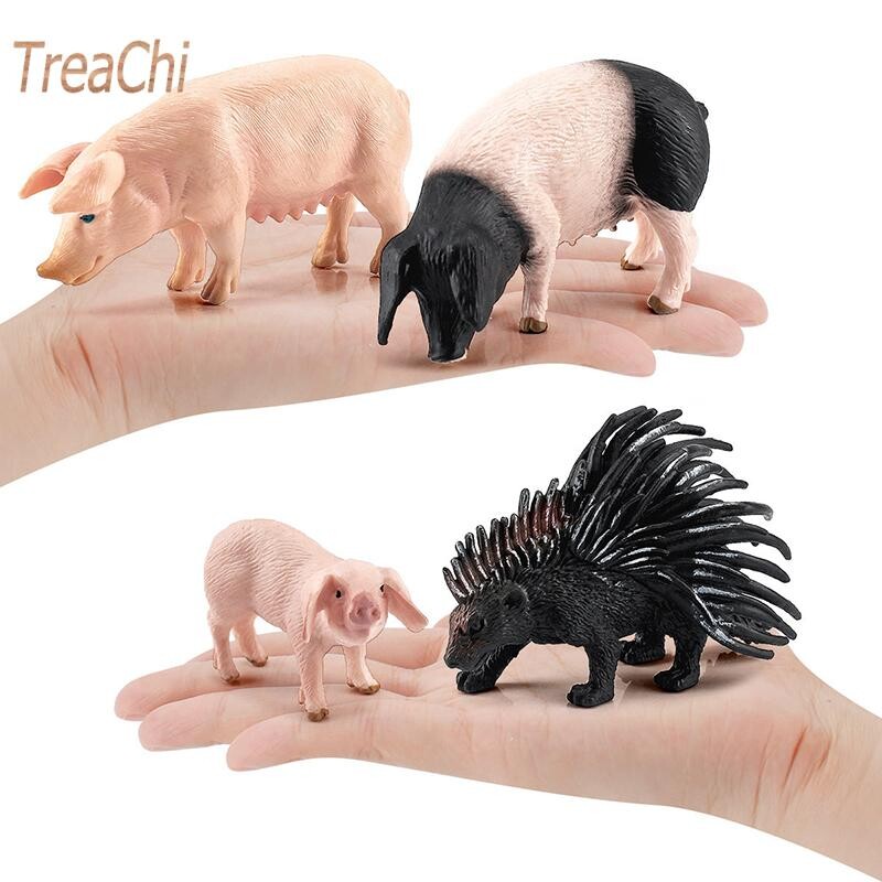 Mini Simulare Porc Porc Porc Mare Porc Negru Floare Porc Păsări Animal Model Jucării Micro Ornamente Peisaj