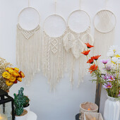 Macrame Dream Catchers Διακόσμηση Macrame Woven Bohemian Nordic τοίχου κρεβατοκάμαρες Διακόσμηση σπιτιού Διακοσμητικά νηπιαγωγείου