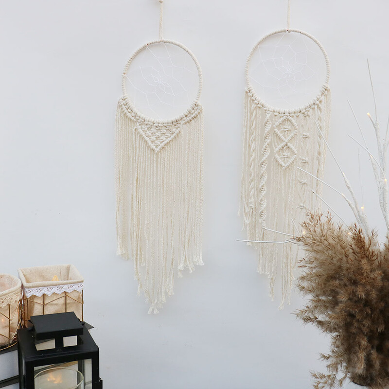 Decor pentru captatoare de vise din macrame, țesute macrame, agatatoare nordice nordice pentru dormitor, ornamente pentru pepinieră