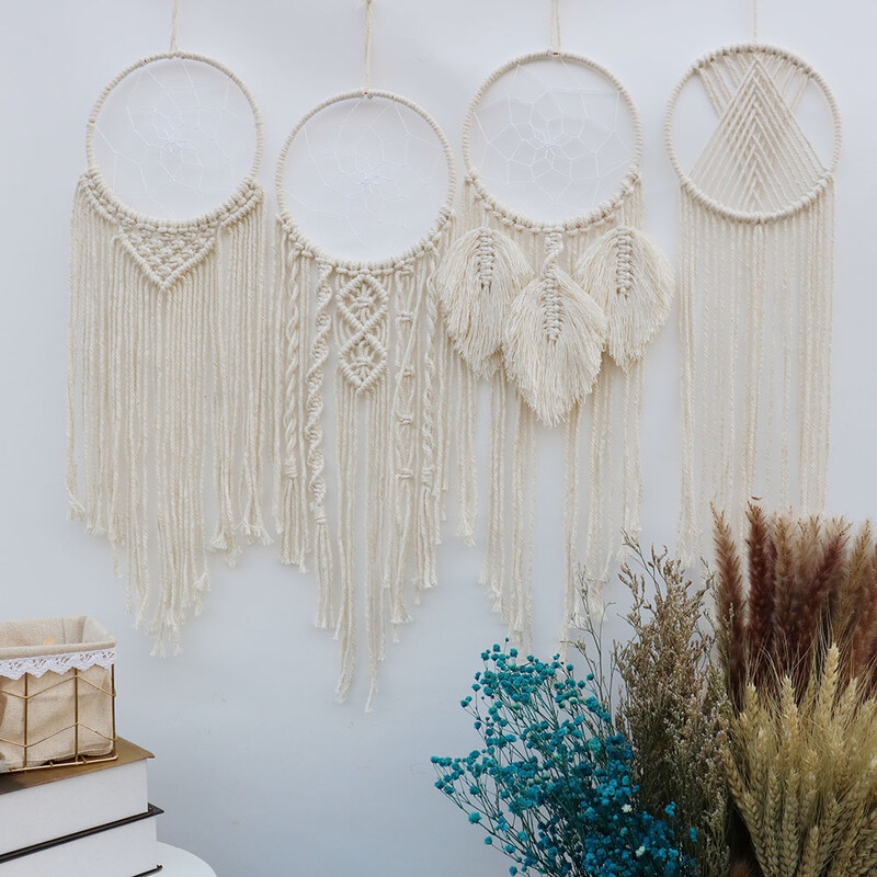 Decor pentru captatoare de vise din macrame, țesute macrame, agatatoare nordice nordice pentru dormitor, ornamente pentru pepinieră