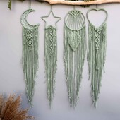 Macrame Dream Catcher Moon Star Στρογγυλό Σχήμα Καρδιάς Boho Κρεμαστά στον τοίχο σκανδιναβικό στολίδι Δώρο για διακόσμηση τοίχου σπιτιού