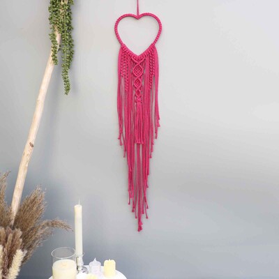 Macrame Dream Catcher Moon Star Στρογγυλό Σχήμα Καρδιάς Boho Κρεμαστά στον τοίχο σκανδιναβικό στολίδι Δώρο για διακόσμηση τοίχου σπιτιού