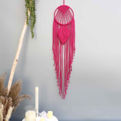 Macrame Dream Catcher Moon Star Στρογγυλό Σχήμα Καρδιάς Boho Κρεμαστά στον τοίχο σκανδιναβικό στολίδι Δώρο για διακόσμηση τοίχου σπιτιού