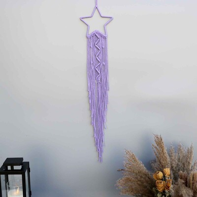 Macrame Dream Catcher Moon Star Στρογγυλό Σχήμα Καρδιάς Boho Κρεμαστά στον τοίχο σκανδιναβικό στολίδι Δώρο για διακόσμηση τοίχου σπιτιού