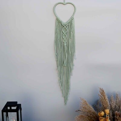 Macrame Dream Catcher Moon Star Στρογγυλό Σχήμα Καρδιάς Boho Κρεμαστά στον τοίχο σκανδιναβικό στολίδι Δώρο για διακόσμηση τοίχου σπιτιού