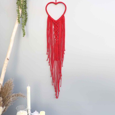 Macrame Dream Catcher Moon Star Στρογγυλό Σχήμα Καρδιάς Boho Κρεμαστά στον τοίχο σκανδιναβικό στολίδι Δώρο για διακόσμηση τοίχου σπιτιού