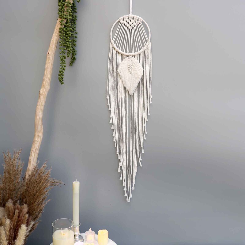 Macrame Dream Catcher Moon Star rotund în formă de inimă Boho agățat pe perete ornament nordic agățat acasă cadou decor