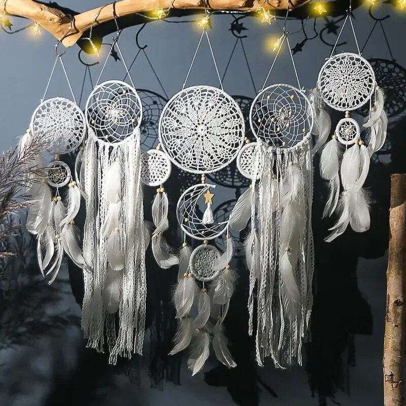 5 bucăți/set Apărătoare de vise Boho Decor pentru acasă Apărătoare de vise Macrame Agatatoare Luna Ramadan Apărătoare de vise Ornament pentru copii