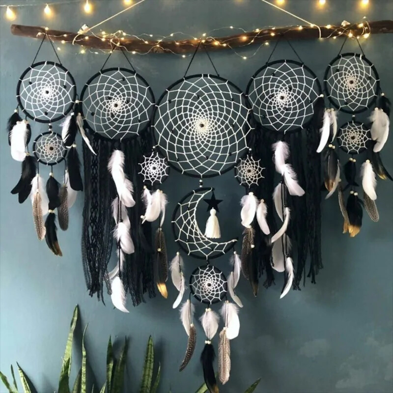 5 bucăți/set Apărătoare de vise Boho Decor pentru acasă Apărătoare de vise Macrame Agatatoare Luna Ramadan Apărătoare de vise Ornament pentru copii