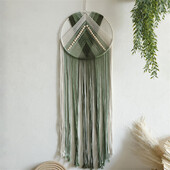 Green Macrame Dream Catcher Tapestry Bohemian Tassel Wall Hanging Nordic Handmade Tapestry Στολίδι για Boho διακόσμηση σαλονιού