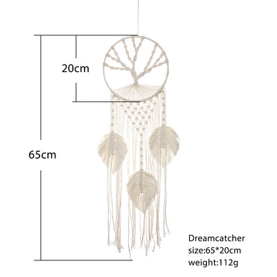 Green Macrame Dream Catcher Tapestry Bohemian Tassel Wall Hanging Nordic Handmade Tapestry Στολίδι για Boho διακόσμηση σαλονιού